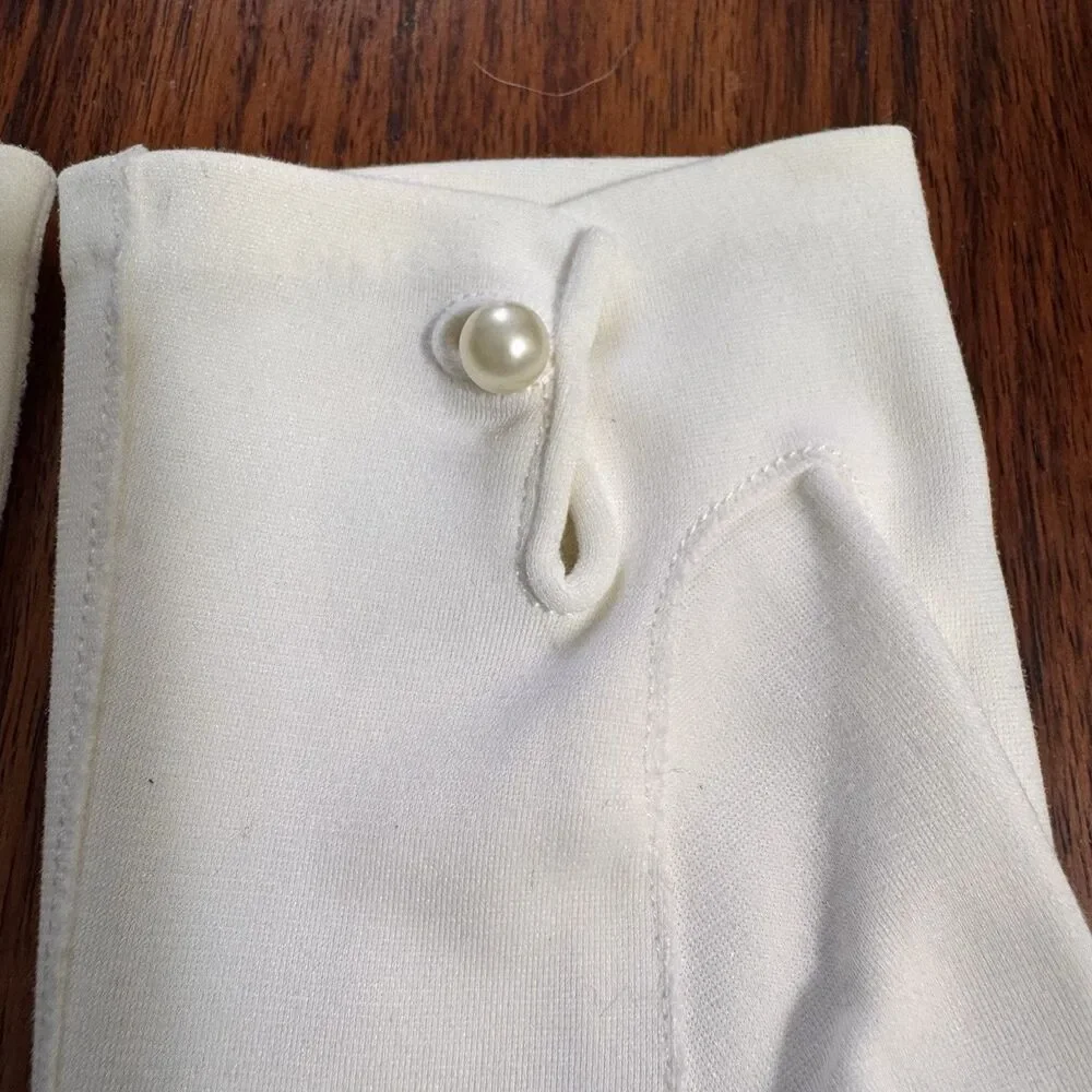 Vintage Fownes Gloves Women Size 7 White Enchante Antron Bridal Dress Gloves